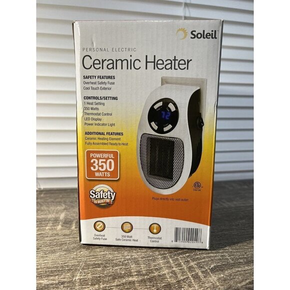 Soleil Other - Soleil Electric 350W Personal Ceramic Heater:Powerful,safe coolTouch Outer,WHITE